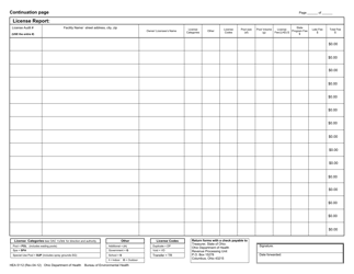 Form HEA5112 Recreation Program State Fee Transmittal &amp; License Report: Public Swimming Pool - Ohio, Page 2