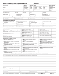 Form HEA5221 Public Swimming Pool Inspection Report - Ohio