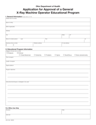 Form HEA5524 Application for Approval of a General X-Ray Machine Operator Educational Program - Ohio