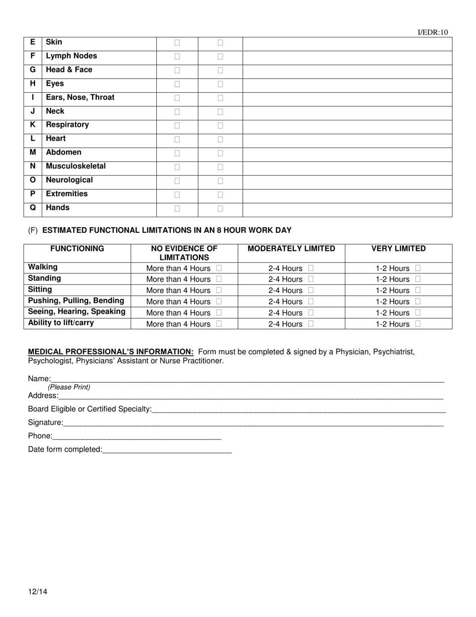 Monroe County New York Physical Assessment For Determination Of Employability Fill Out Sign 0071