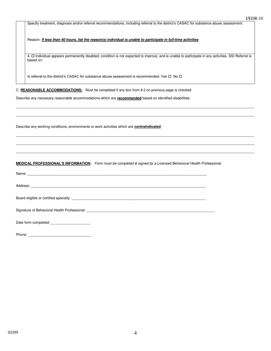 Psychological Assessment for Determination of Employability - Monroe County, New York, Page 4