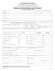 Document preview: Form HEA7160 Release of Information and Consent (For 18 Years of Age and Older) - Ohio