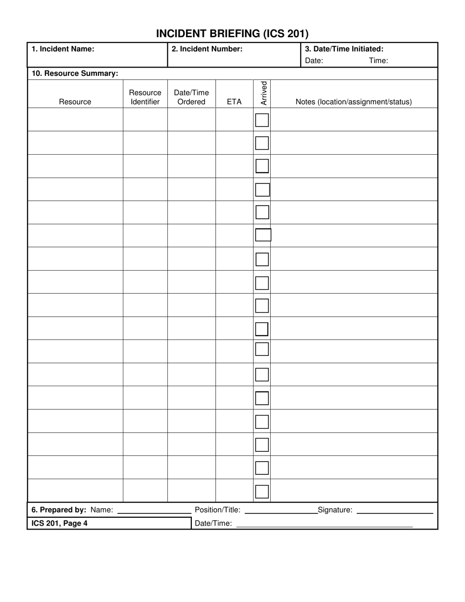 ICS Form 201 - Fill Out, Sign Online and Download Fillable PDF ...