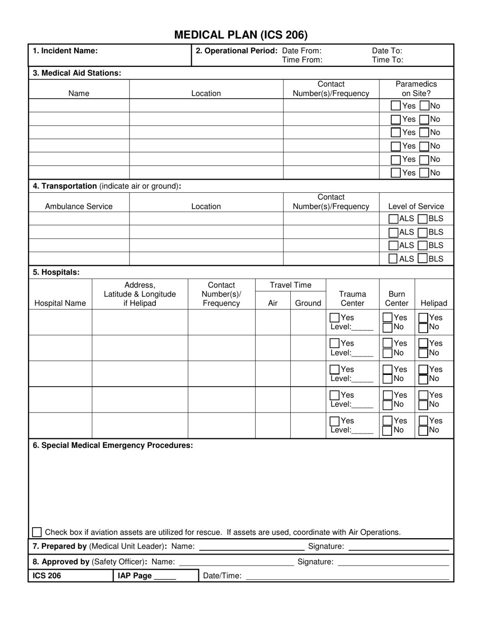 ICS Form 206 - Fill Out, Sign Online and Download Fillable PDF ...
