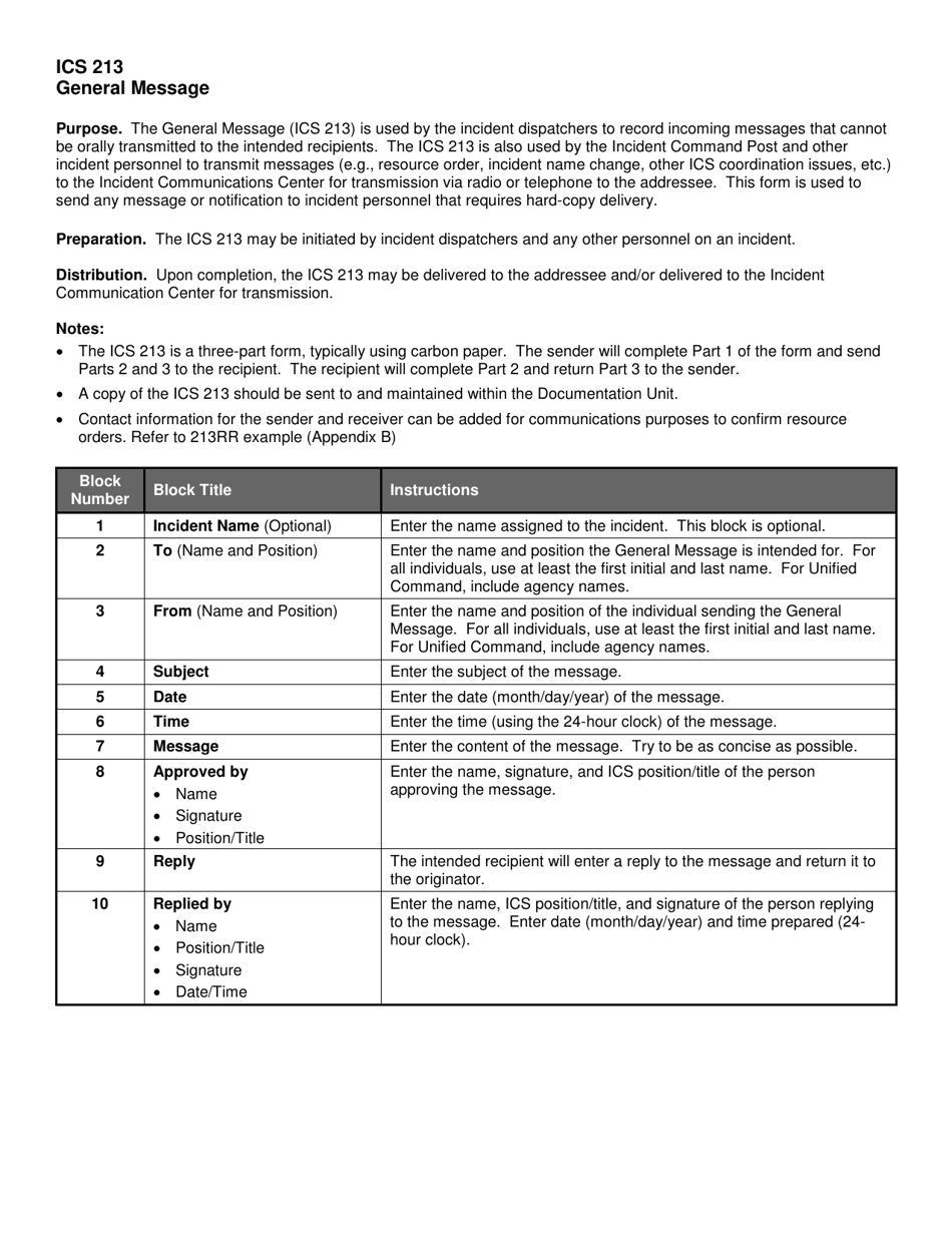 Ics Form 213 Fill Out Sign Online And Download Fillable Pdf Templateroller 9433