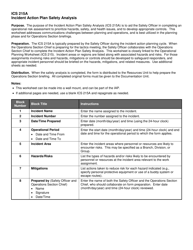 ICS Form 215A Incident Action Plan Safety Analysis, Page 2