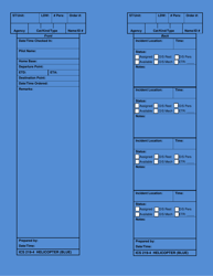 ICS Form 219-4 Helicopter Card (Blue)