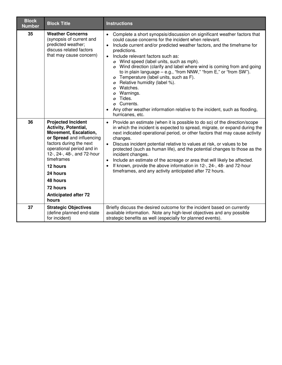 ICS Form 209 Incident Status Summary, Page 17
