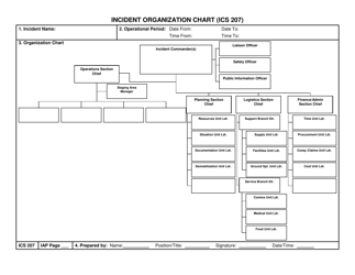 ICS Form 207 Incident Organization Chart