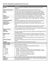 ICS Form 219-8 Miscellaneous Equipment/Task Force Card (Tan), Page 2