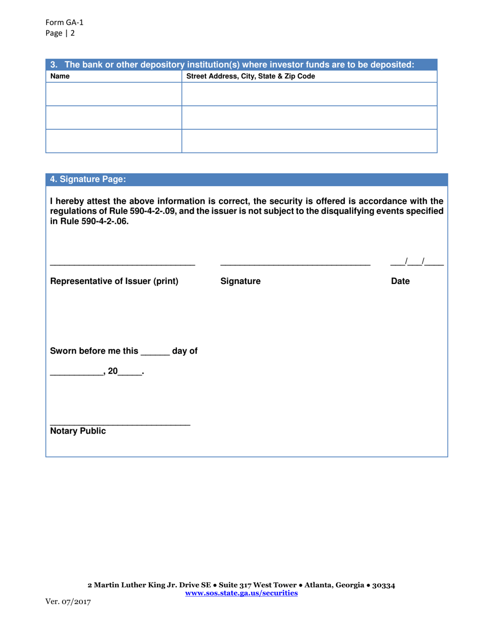 Form GA-1 Invest Georgia Exemption - Georgia (United States), Page 2