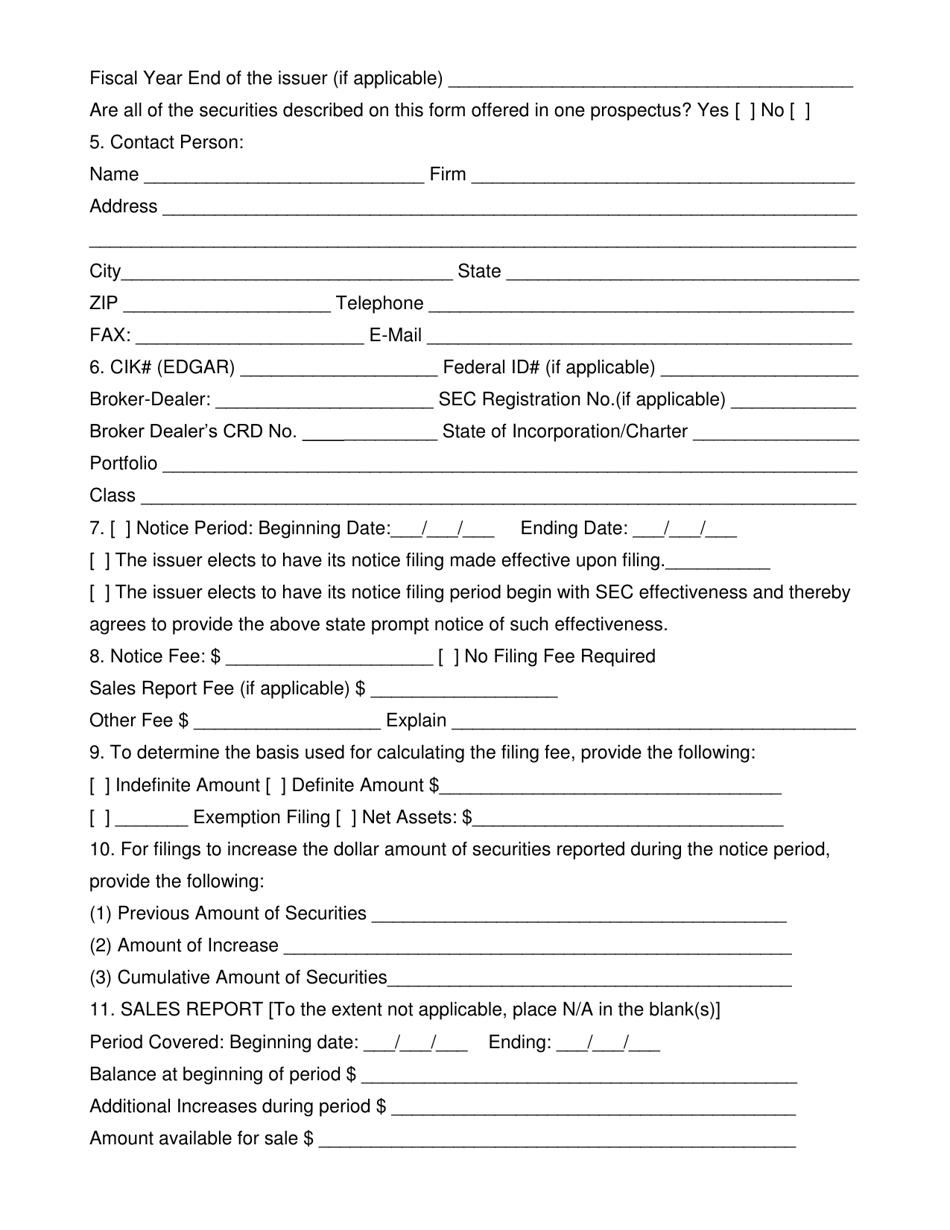 Form NF Uniform Investment Company Notice Filing - Georgia (United States), Page 4