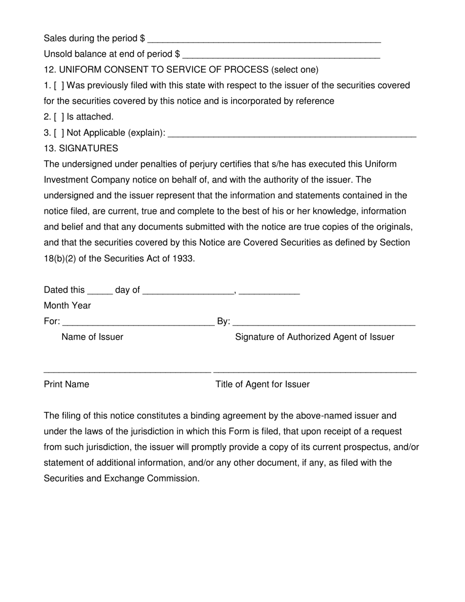 Form NF Uniform Investment Company Notice Filing - Georgia (United States), Page 5