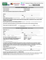 Document preview: Montana Tobacco Quit Line Fax Form - Montana