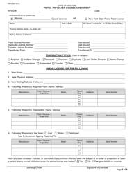 Form PPB-5 Pistol/Revolver License Amendment - Monroe County, New York, Page 5