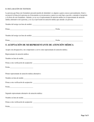 Formulario Para Nombrar Un Representante De Atencion Medica Y Representantes De Atencion Medica Alternos - Oregon (Spanish), Page 3