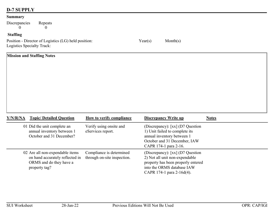 Form D-7 Sui Worksheet - Supply, Page 1