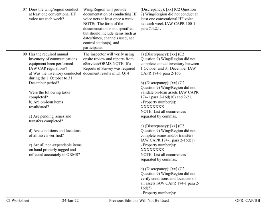 Form C-2 Ci Worksheet - Communications, Page 3