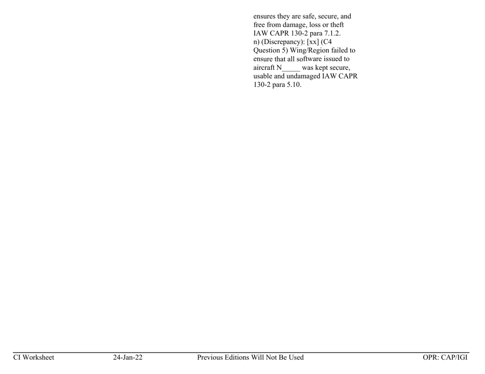 Form C-4 Ci Worksheet - Aircraft Management, Page 8