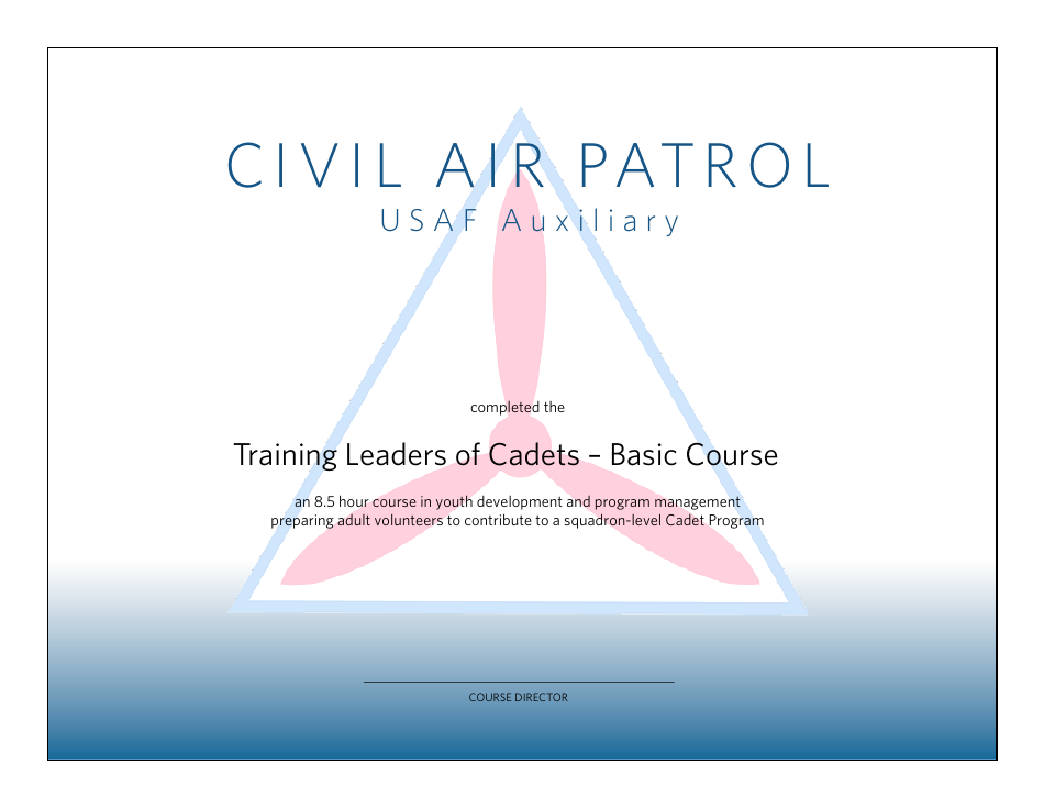 Training Leaders of Cadets - Basic Course Certificate, Page 1