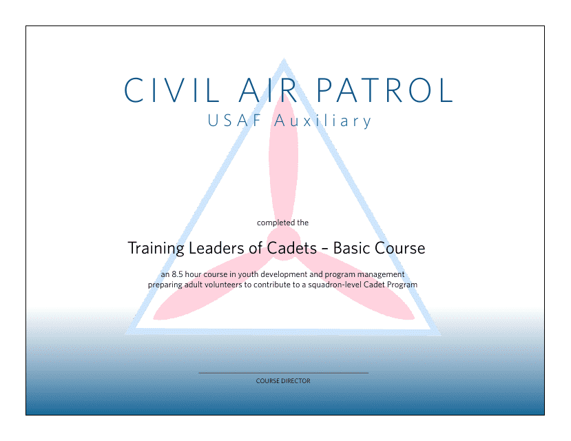 Training Leaders of Cadets - Basic Course Certificate