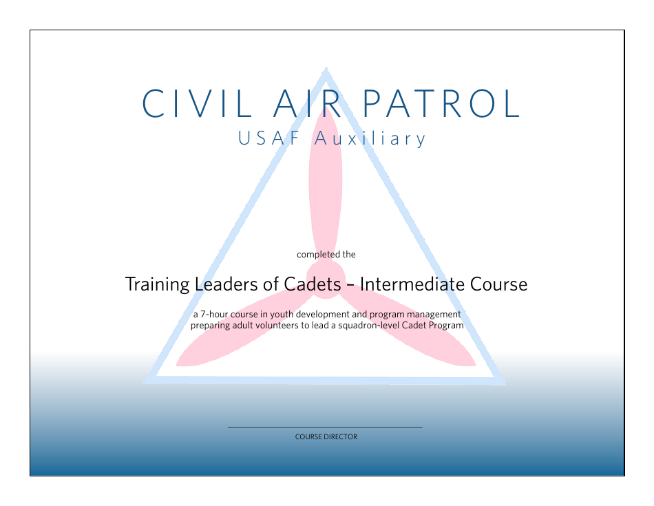 Training Leaders of Cadets - Intermediate Course Certificate, Page 1