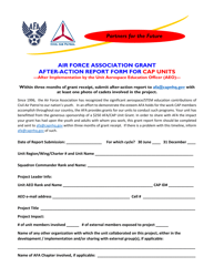Air Force Association Grant After-Action Report Form for CAP Units