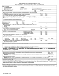 Formulario ETA-81 Reemployment Assistance Application for Services - Florida (Spanish), Page 2