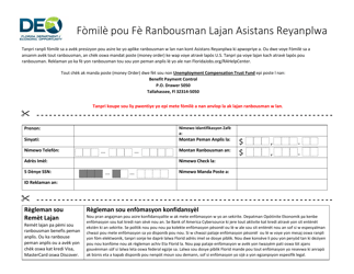 Document preview: Reemployment Assistance Repayment Form - Florida (Creole)