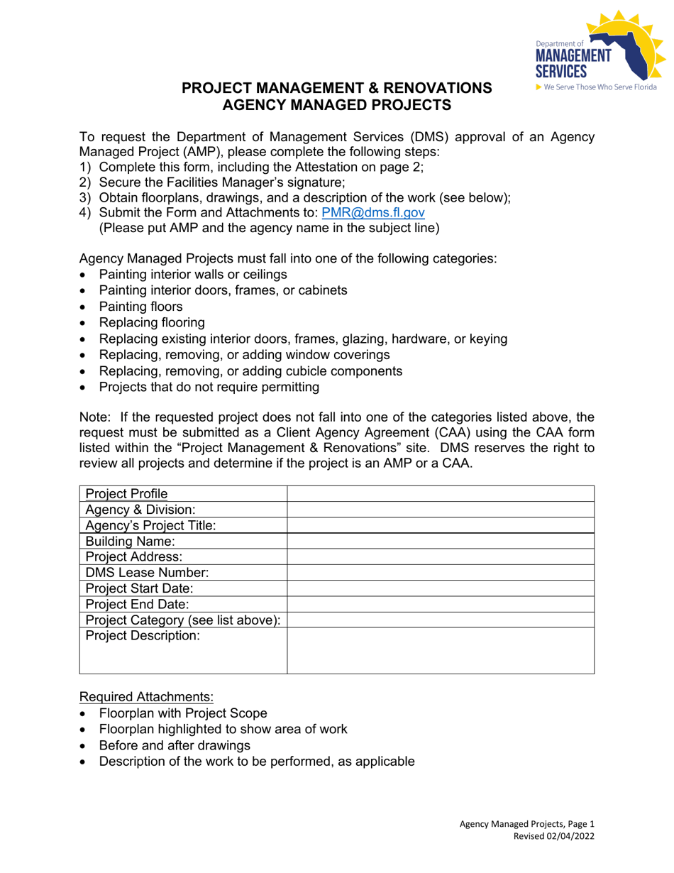 Florida Agency Managed Projects - Fill Out, Sign Online and Download ...