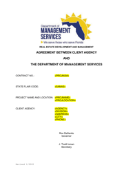 Agreement Between Client Agency and the Department of Management Services - Florida