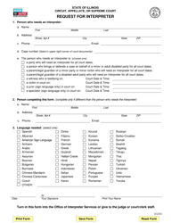 Document preview: Request for Interpreter - Illinois