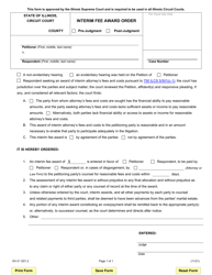 Document preview: Form DV-O1201.2 Interim Fee Award Order - Illinois