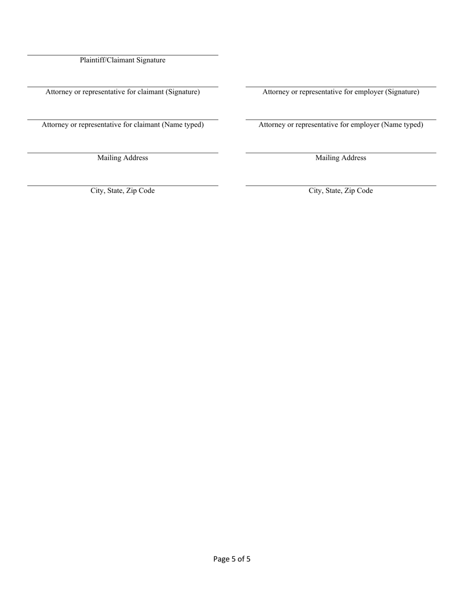 Form 110-ODHLCWP Agreement as to Compensation and Order Approving Settlement - Occupational Disease / Hearing Loss - Kentucky, Page 5