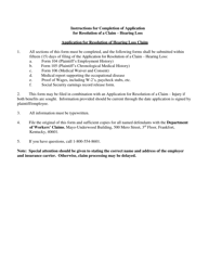 Application for Resolution of a Claim - Hearing Loss - Kentucky, Page 4