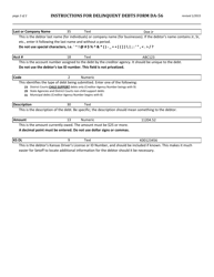 Instructions for Form DA-56 List of Delinquent Accounts - Non-state Agencies - Kansas, Page 2