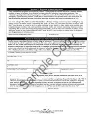 State Form 51803 Request for Enrollment in the Voluntary Exclusion Program (Vep) - Sample - Indiana, Page 7