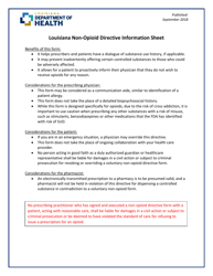 Voluntary Non-opioid Directive Form - Louisiana, Page 2