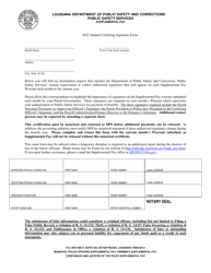 Document preview: Annual Certifying Signature Form - Cjp - Louisiana, 2022