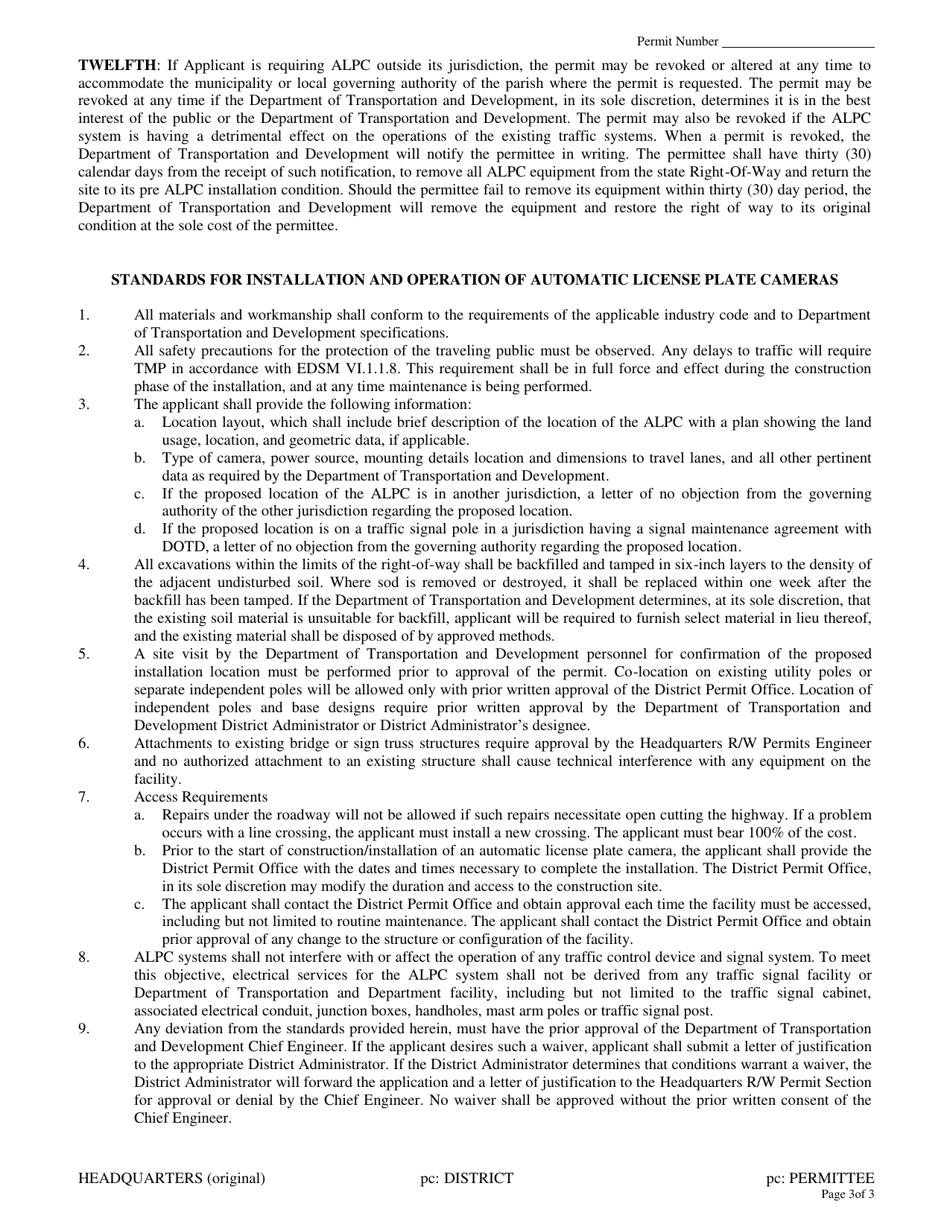 Automatic License Plate Camera Permit - Louisiana, Page 3