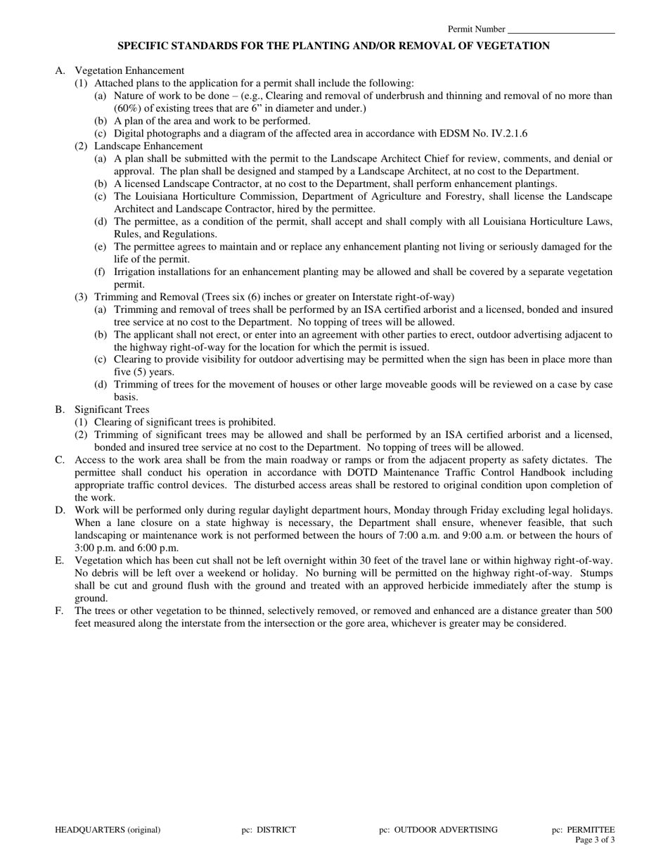 Vegetation Enhancement Permit - Louisiana, Page 3