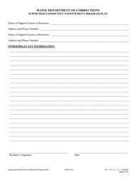 Attachment A Supervised Community Confinement Program Plan - Maine, Page 2