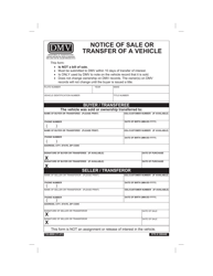 Form 735-6890 Notice of Sale or Transfer of a Vehicle - Oregon