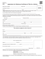 Document preview: Form 701-6 Application for Oklahoma Certificate of Title for a Vehicle - Oklahoma