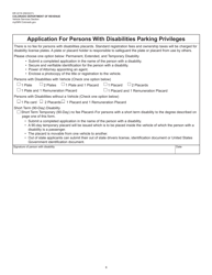 Form DD2219 Parking Privileges Application - Colorado, Page 6
