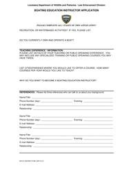 Boating Education Instructor Application - Louisiana, Page 2