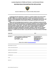 Boating Education Instructor Application - Louisiana, Page 3