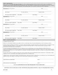 Application for Shellfish Aquaculture Harvester Permit and Registration Cards - Maryland, Page 2