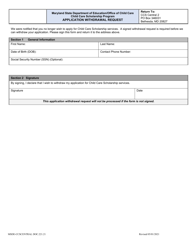 Document preview: Form DOC.221.21 Application Withdrawal Request - Child Care Scholarship Program - Maryland