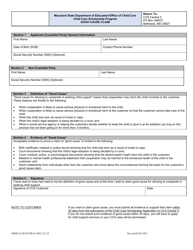 Document preview: Form DOC.221.25 Good Cause Claim - Child Care Scholarship Program - Maryland